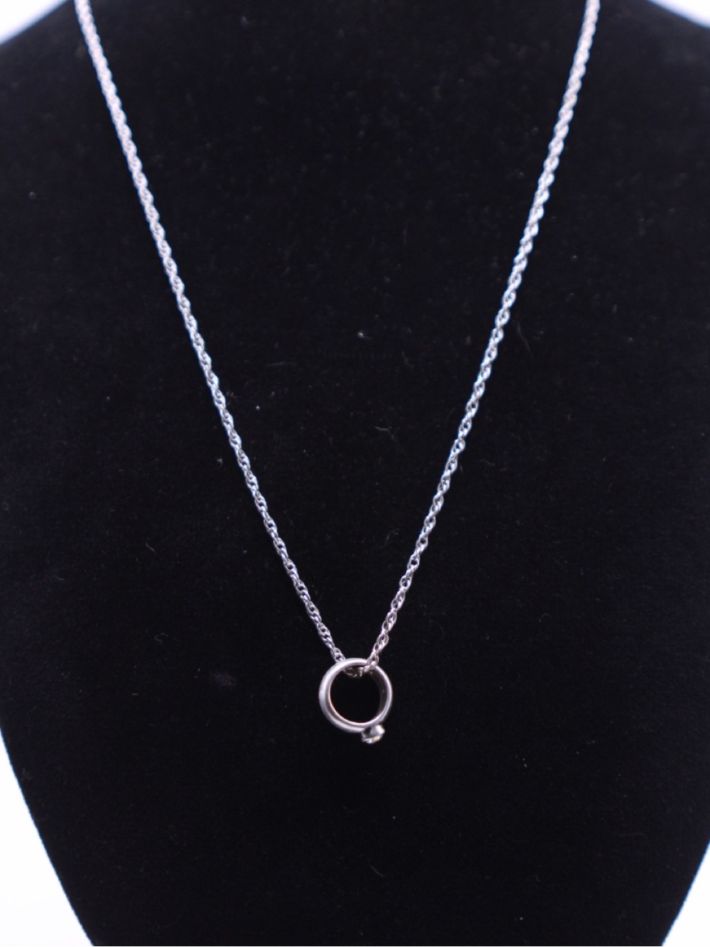 Sterling Silver 925 Ring Pendant Necklace 17”